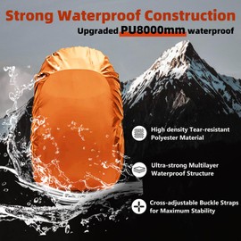 Frelaxy Waterproof Backpack Rain Cover, Upgraded Triple Waterproofing, Antislip Cross Buckle Strap, for Hiking, Camping