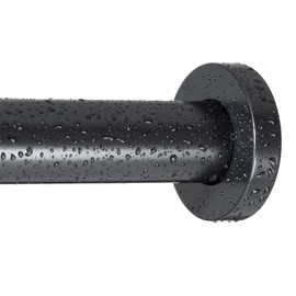 Ivilon Shower Tension Curtain Rod - Adjustable Tension Rod for Shower Curtains, Bathroom, or Windows, Easy to Install, No Drilling Required, Rustproof, Spring Loaded, Adjustable 54 to 90 Inch Black