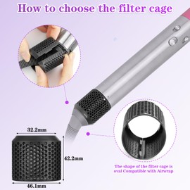 ZEPHBLOW Filter Cover Replacement for Dyson Airwrap, Outer Magnetic Cage Compatible with Airwrap Styler HS01/05, Strainer Mesh Attachment Replacement for 969758-05,Grey