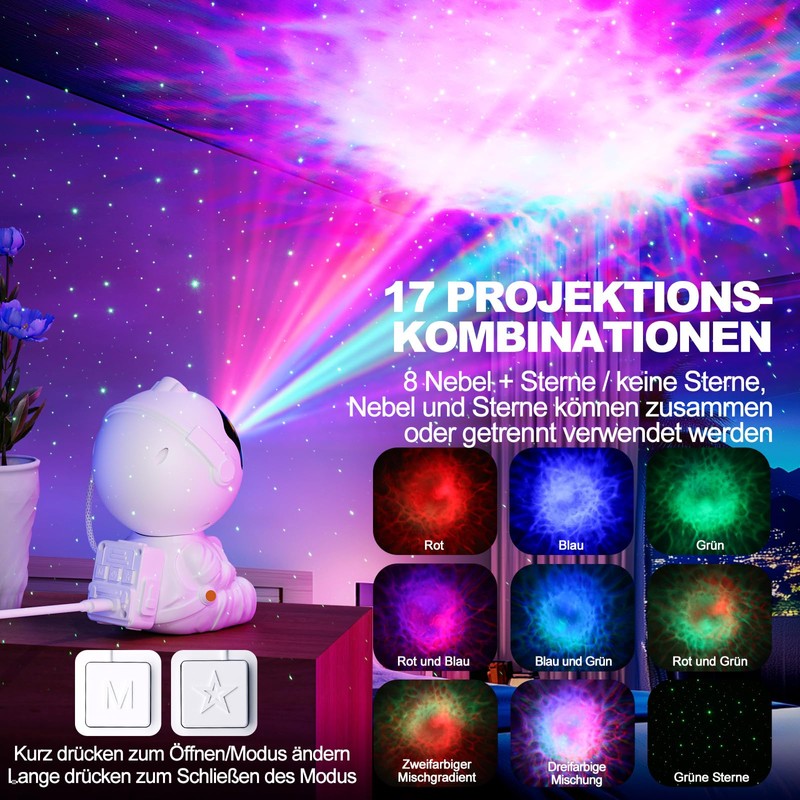 TOCVEOE Astronaut Starry Sky Projector
