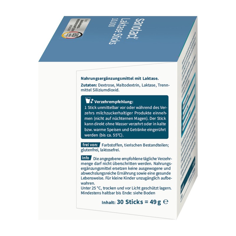 sanotact Laktase Sticks 10.000 – 30 Sticks – 3-in-1 Laktase
