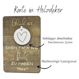 Holzkarte mit Anh√§nger zum Vatertag, Vatertagsgeschenk, Geschenk Papa, Bester Papa, Geschenk zum Vatertag (Gl√ºck "PAPA")