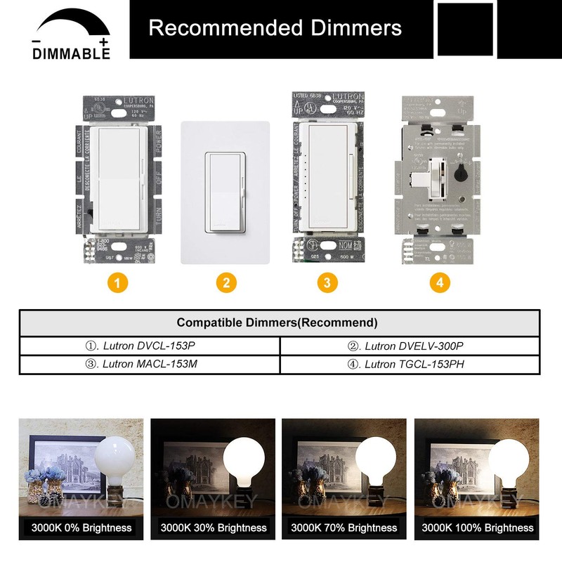 OMAYKEY 15W Dimmable Large LED Globe Bulb 100W Equivalent 1000