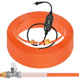 50 Ft In Pipe Heating Cable Prevents from Freezing, Internal Self Regulating Heat Trace Cable for Safe Drinking Water, 3/4 NPT Fitting, 120 V, 3 W/FT