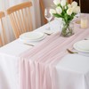 CHUQING Chiffon Table Runner,27 x 118 inch, Pink, Thin Decorative
