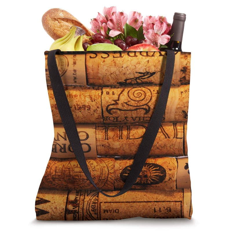 Wine Cork Photograph Pattern Tote Bag