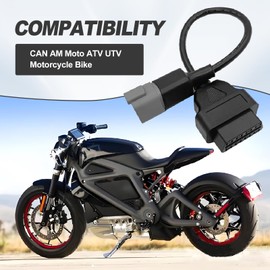 SYudwen OBD Diagnostic Adapter Cable 6 Pin to 16 Pin Compatible with CAN AM UTV ATV Motorcycles OBD2 OBDII Diagnostic Tool