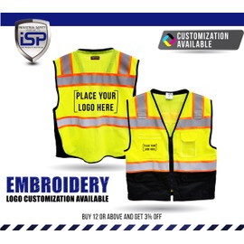 ML Kishigo - Premium Black Series Surveyors Vest - Lime Size: Large