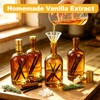 8 Pack 12oz Amber Glass Bottles with Cork Lids, Liquor