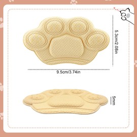 Kids Heel Grips for Kids Shoes, 8 Pcs Cute Shoe Heel Grips Self-Adhensive Childrens Heel Grips Soft Kids Shoe Inserts for Shoes Too Big Girls Boys (Black+Beige)