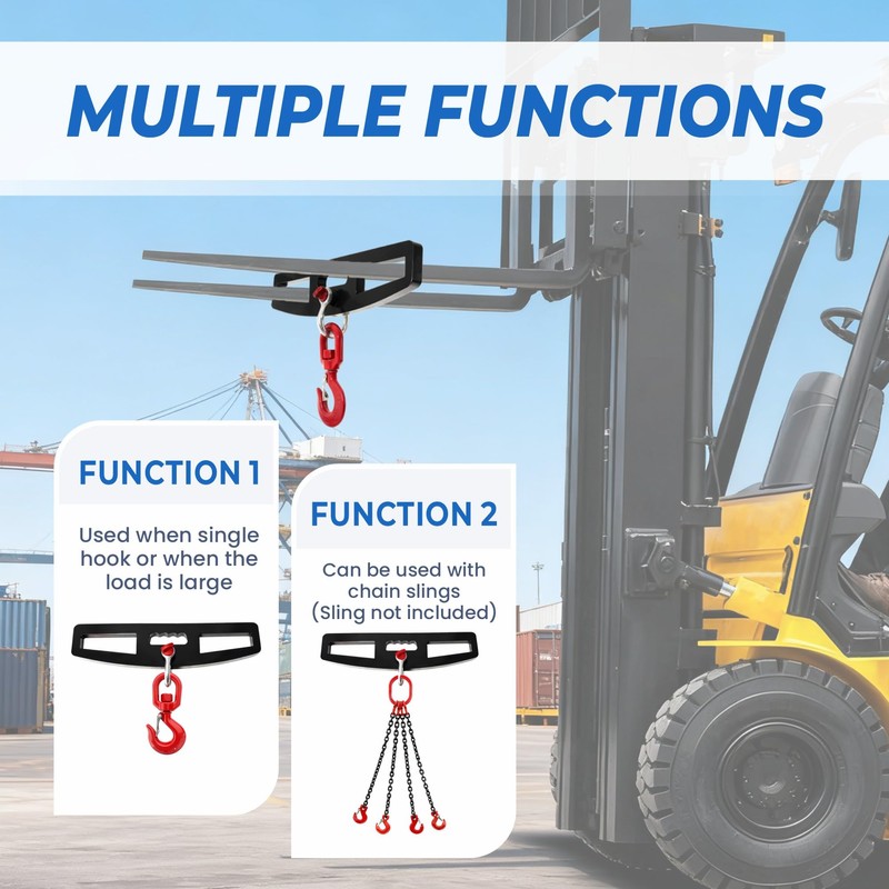 Heavy Duty Forklift Lifting Hook 6600LBS 3Ton 360° Swivel Fork
