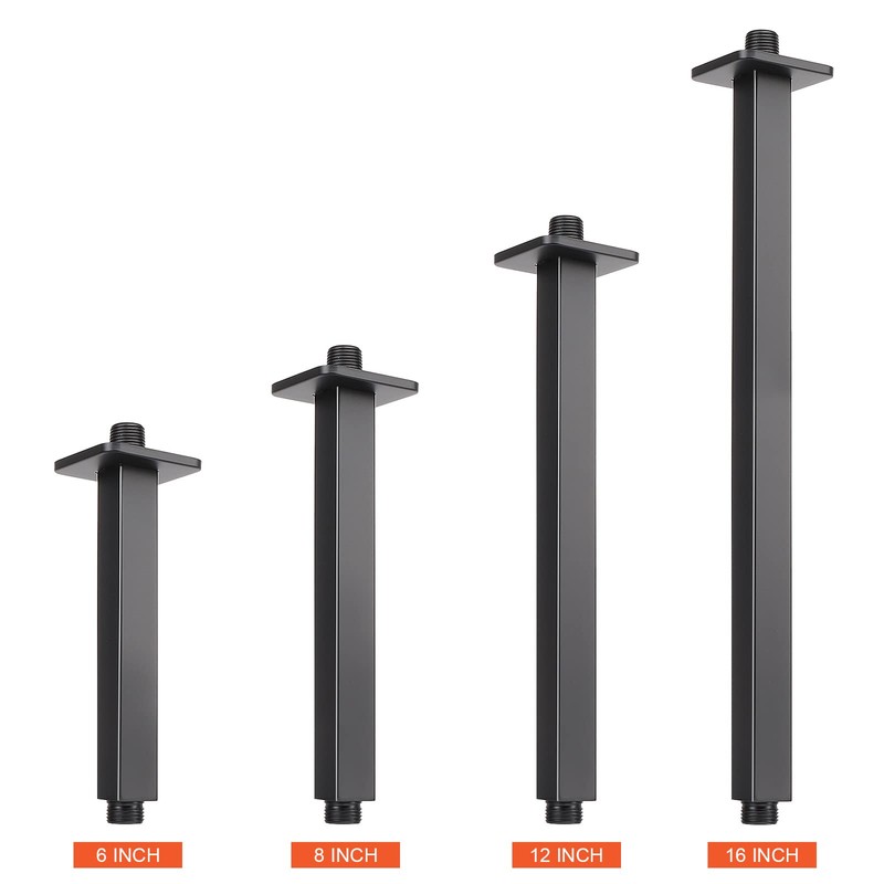 HarJue Ceiling Mounted Shower Arm, Rain Shower Square Extension Arm