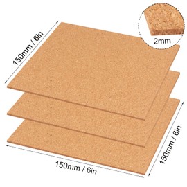 60 Pack Self Adhesive Cork Squares, 6 x 6 Inches Cork Backing for Coasters, Cork Squares for DIY Crafts and Coasters, Natural Soft Wood with Strong Adhesion Backing, 2 mm Thick,by GNIEMCKIN.