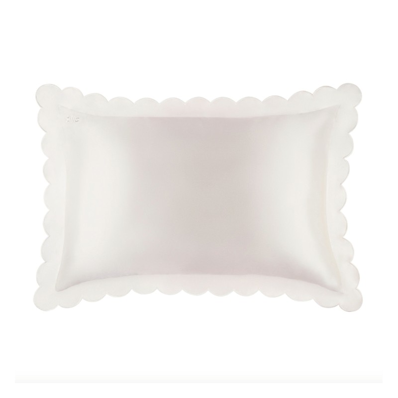 Slip Pure Silk Queen Pillowcase - White Scollop
