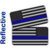 Unbranded/Generic REFLECTIVE Police Thin Blue Line American Flags Hard Hat Stickers / Vinyl Decals