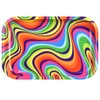 Rainbow Swirl Metal Rolling Tray - 11" x 7"