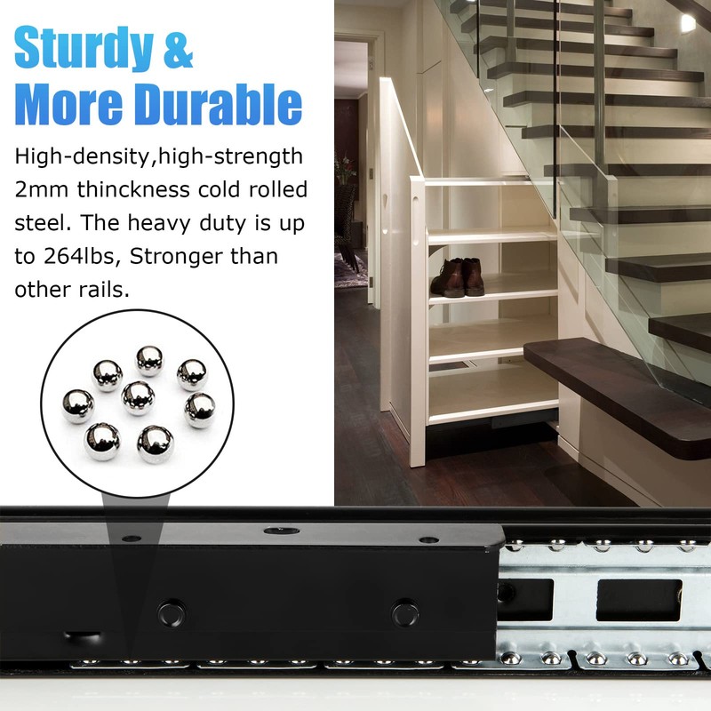 ACXFOND 1 Pair Undermount Heavy Duty Drawer Slides 16 Inch