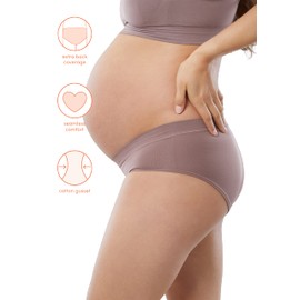 Ingrid & Isabel Basics Seamless Maternity Underwear 3-Pack, Under Belly Fit, Mauve, Womens Size L