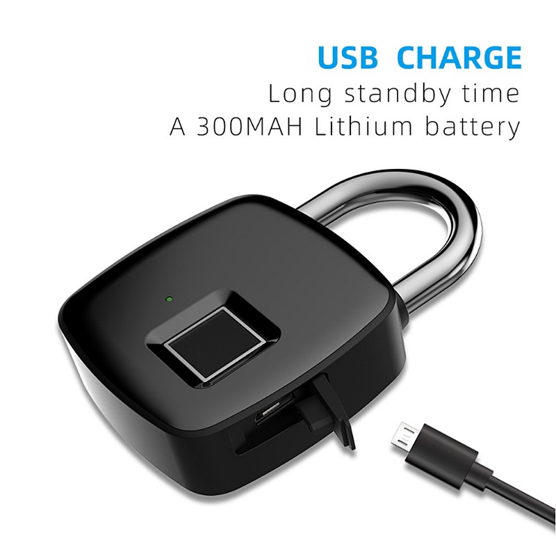 P30 Smart Keyless USB Rechargeable Lock Biometric Fingerprint Padlock Anti