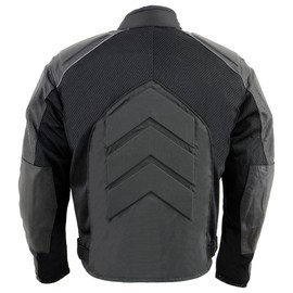 NexGen SH2153 Men's Black CE Armored Motorcycle Textile and Leather Combo Jacket - Medium