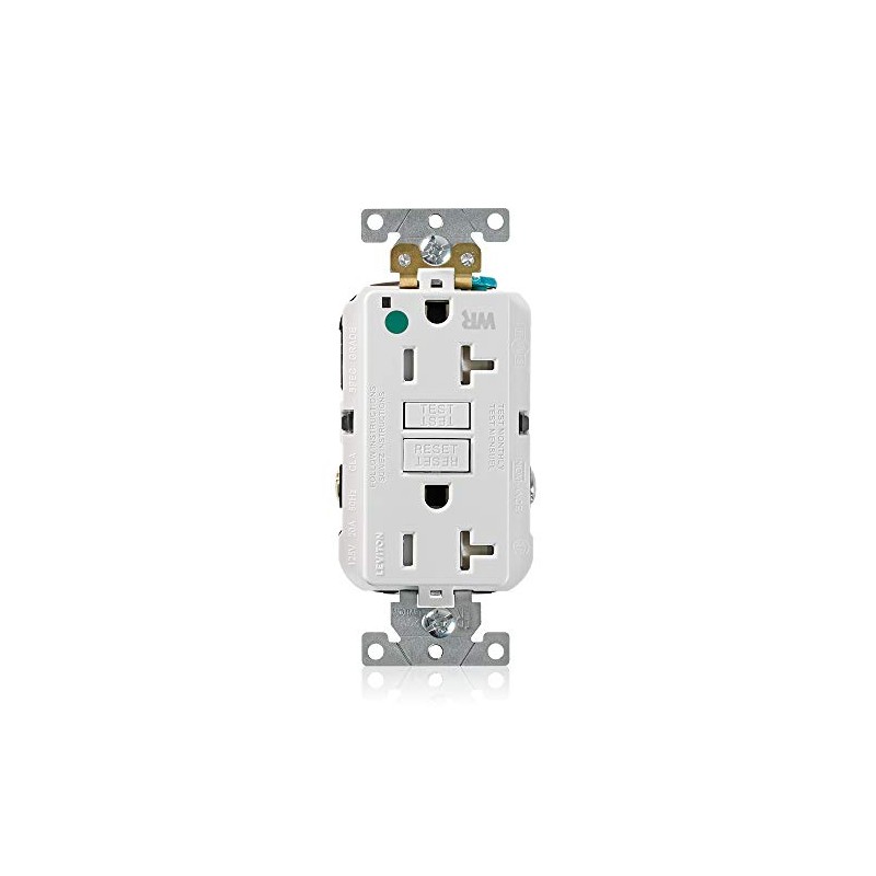 Leviton 20A-125V Extra-Heavy Duty Hospital Grade Tamper/Weather-Resistant Duplex Self-Test GFCI