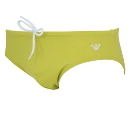Emporio Armani Men's Swimwear Embroidery Logo Swim Briefs, Acid Apple