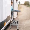 DEPSUNNY Adjustable Height Aluminum RV Step, Stable Foldable Platform Step