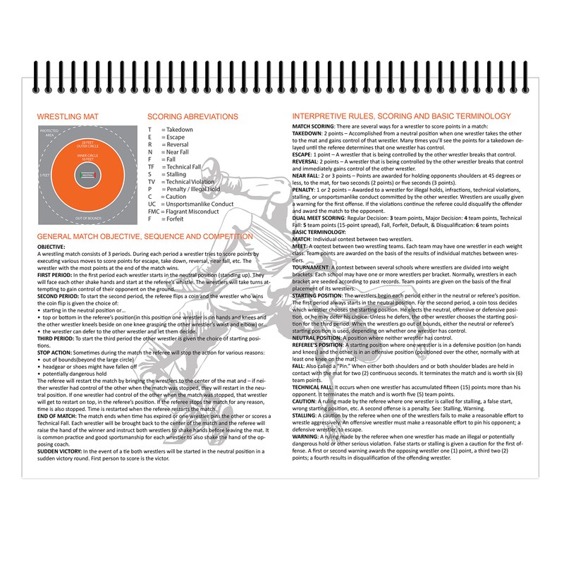 Perfect Strike Wrestling Scorebook with Rules and Scoring Instructions :