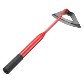 HARFINGTON Garden Hollow Hoe 16.14" x 6.5" Steel Hoe Garden Tool Anti-Rust with Non-Slip Handle Edger Weeder Shovel for Backyard Loosening Farm Planting Weeding, Red