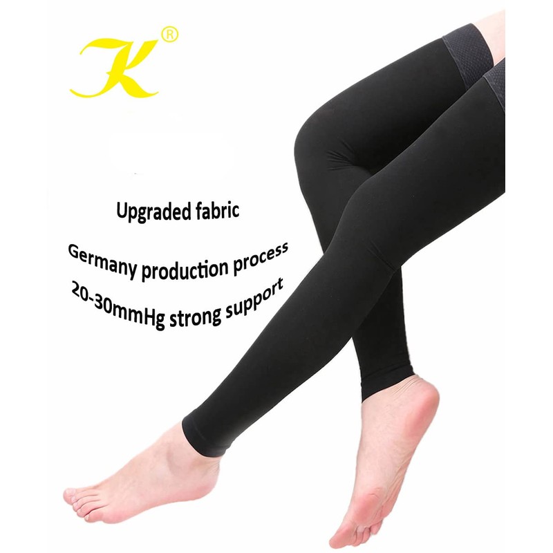 KEKING® Medias de compresión hasta el muslo sin pies, unisex,