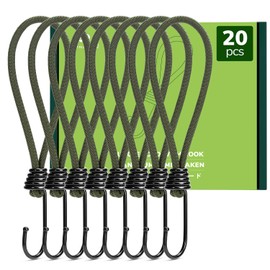 Abma Cord Tensioning Elastic Straps with Hooks, 20 cm, Pack of 20 Expander with Hooks, Short Rubber Tensioners, Tarpaulin Tensioners, Hooks for Tarpaulin, Nets, Tents, Trailer Tarpaulin, Banner