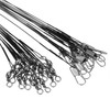 PATIKIL Fishing Wire Leaders 12", 30Pcs 30LB Strength Nylon-Coated Fishing Line Leaders with Swivel and Snap for Saltwater Freshwater, Black