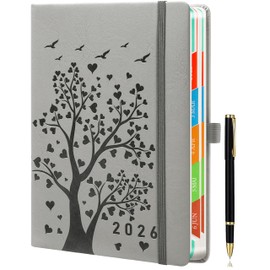 Day by Day 2026 A5 Daily Diary - Day to a Page - Daily Planner, Appointment Calendar, Book Calendar, January to December Year Planner with Colourful Monthly Tabs, Butterflies Design, Pen Included