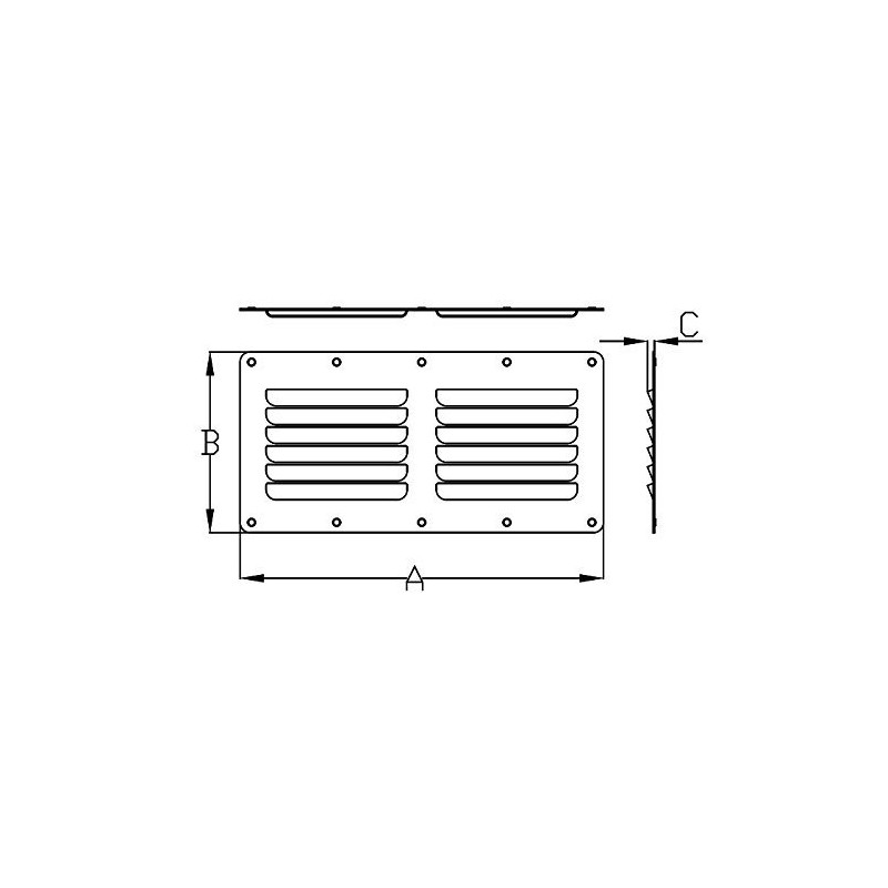 White Water Stamped Louvered Vent (7723SV - 5” x 9”)