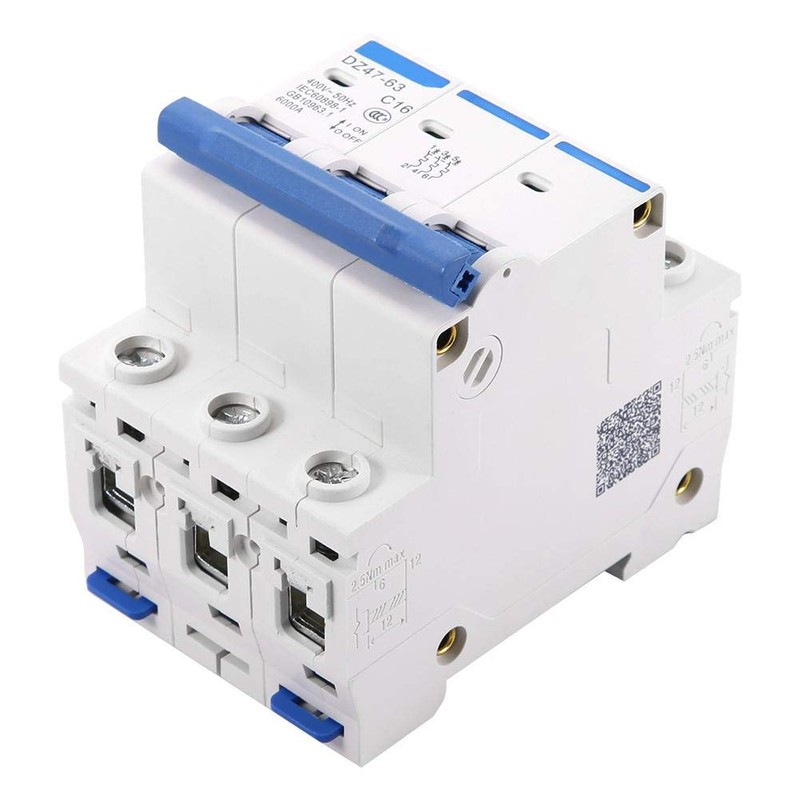 Circuit Breaker AC 400V 6/10/16/20A 3-Pin Circuit Breaker DZ47-63 for