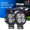 Nilight 3" 12W LED Work Light Bar Round Flood Fog