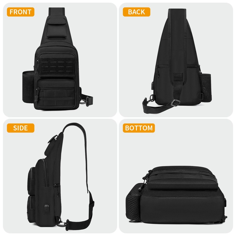 Explokit Tactical Sling Bag Small Shoulder Backpack Molle Chest Pack