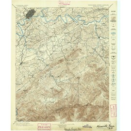 YellowMaps Knoxville TN topo map, 1:125000 Scale, 30 X 30 Minute, Historical, 1895, 20 x 16.8 in - Polypropylene