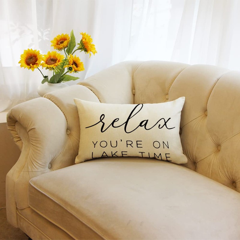 Ogiselestyle Relax You're on Lake Time Throw Pillow Cover, 12