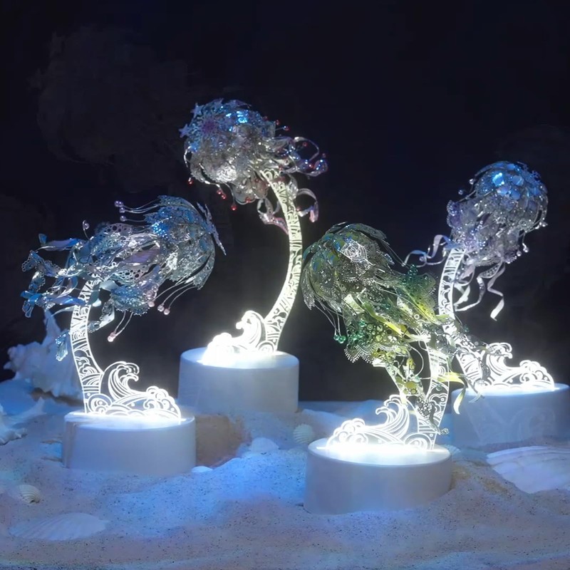 Piececool 3D Puzzles for Adults, Jellyfish Night Light with USB