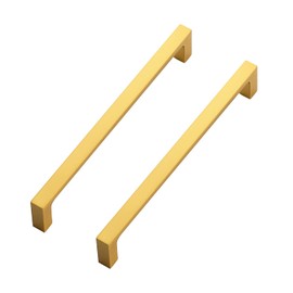 Ravinte 10 Pack Solid 6-1/4 Inch Square Cabinet Handles - Brushed Brass Pulls for Drawers and Kitchen Cabinets - Hardware Handles