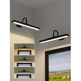 Dimmable Cordless Picture Light with Controller and Timer, Rechargeable 5000mAh Battery Wall Sconce for Wall Pictures, 16in Wall Light for Gallery Artwork, Paintings, Phote, Portraits - Black