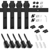 SMARTSTANDARD 6.6 FT Double Barn Door Hardware Kit, Sliding Door