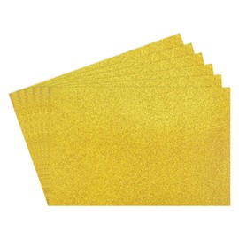 Rebower 6Pcs Foam Sheets Crafts Glitter Foam Arts Paper 12 x 8 x 5/64 Inch [for Crafts Project, Scrapbooking, DIY, Party Handicraft, Costumes]-30cm x 20cm x 2mm / Gold