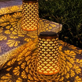 OUSFOT Solar Lantern for Outdoor Use, 2 Pieces, Two Lighting Modes, Solar Lights for Outdoor Garden, Waterproof Solar Lights for Outdoors, Patio, Balcony, Table, Party, Festival, Oriental Decoration