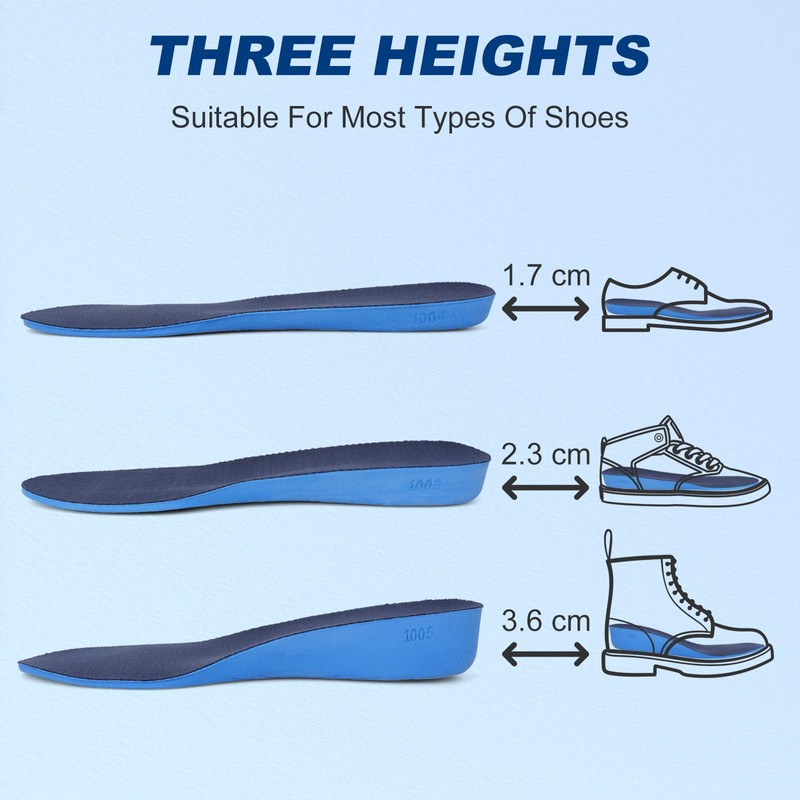 Height Increase Insole Heel Lift Taller Inserts Instant Adjustable Raise