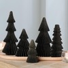 Honeycomb paper Black Set of 5 trees, minimalist Christmas tabletop