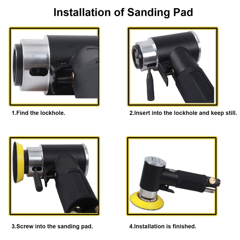 2" and 3" Random Orbital Air Mini Sander - 15,000