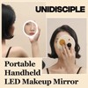UNIDISCIPLE Handheld Rechargeable Travel Makeup Mirror with LED Light, Compact