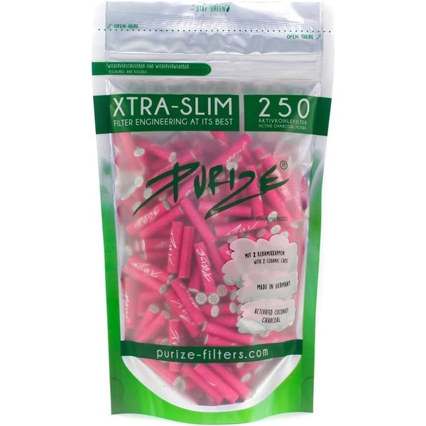 Xtra Slim Filter Tips Bags with Activated Charcoal by Purize